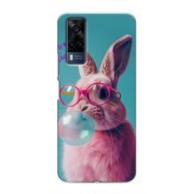 Чохол з принтом стильні тварини для Vivo Y51 (2020) – Кролик в окулярах