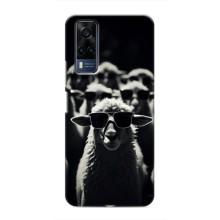 Чохол з принтом стильні тварини для Vivo Y51 (2020) – Овечка в окулярах