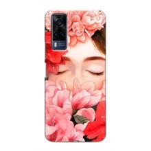 Чехлы (ART) Цветы на VIVO Y53S (VPrint) (Глаза в цветах)
