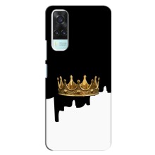 Чехол (Корона на чёрном фоне) для Виво У53с – Золотая корона