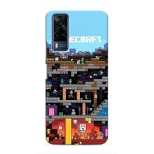 Чехол Майнкрафт на VIVO Y53S (AlphaPrint) Minecraft (фон Minecraft)