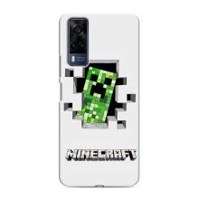 Чехол Майнкрафт на VIVO Y53S (AlphaPrint) Minecraft (крипер Майнкрафт)