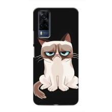 Чохол з принтом для VIVO Y53S (AlphaPrint) Модні коти (Сумний кіт)