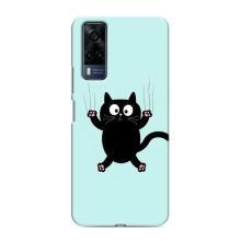 Чохол з принтом для VIVO Y53S (AlphaPrint) Модні коти (Падаючий кіт)