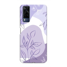 Силиконовый чехол с принтом в цветах на VIVO Y53S – Фиолетовый дизайн