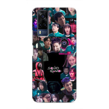 Чехол Гра в кальмара для VIVO Y53S – Коллаж игры кальмара