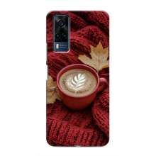 Чехол с уникальным дизайном «Осень с кофе» для VIVO Y53S – Кофе на пледе