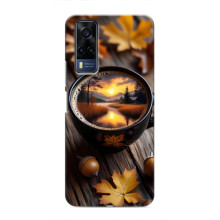 Чехол с уникальным дизайном «Осень с кофе» для VIVO Y53S – Тёмный кофе