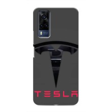 Силиконовый бампер с картинкой машины на VIVO Y53S – Logo TESLA