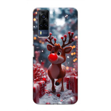 Яркий чехол для VIVO Y53S с Зимними Оленятами – Олень среди подарков