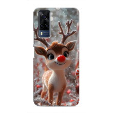 Яркий чехол для VIVO Y53S с Зимними Оленятами – Олень с носом