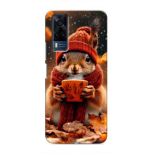 Друкований чохол 'Звірята з кавою' для VIVO Y53S – Білка з кавою