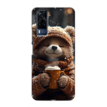 Друкований чохол 'Звірята з кавою' для VIVO Y53S – Мішка з кавою