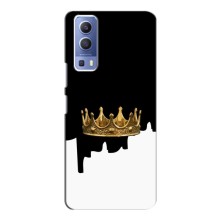 Чехол (Корона на чёрном фоне) для Виво У72 – Золотая корона