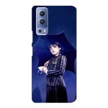Чохли Венсдей на Vivo Y72 Уенсдей (AlphaPrint) (Венздей з парасолькою)