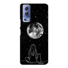 Чохол з малюнком кіт на Vivo Y72 – Дівчина з котом