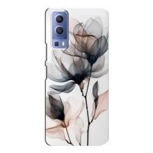 Чохол з квітковим принтом на ВіВО Y72 (Квіти на білому)