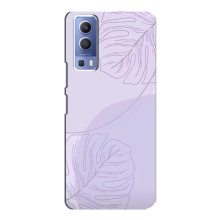 Чехол цветочный дизайн для Vivo Y72 – Монстера фиолетовая