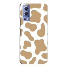 Чохол з принтом корови на ВіВО Y72 – Бежевий принт