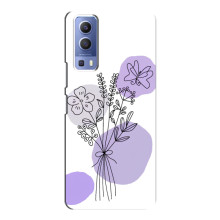 Силконовий чохол з принтом в квітах на Vivo Y72 – Фіолетовий букет