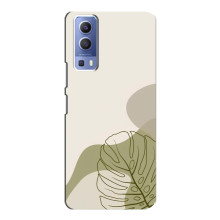 Силконовий чохол з принтом в квітах на Vivo Y72 – Монстера зелена