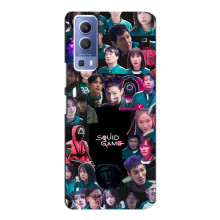 Чехол Гра в кальмара для Vivo Y72 – Коллаж игры кальмара