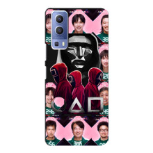 Чехол Гра в кальмара для Vivo Y72 – Персонажи игры кальмара