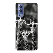 Силіконовий чохол з КАРТИНКАМИ літо для Vivo Y72 (AlphaPrint) (Жирафи в окулярах)
