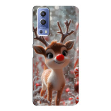 Яркий чехол для Vivo Y72 с Зимними Оленятами