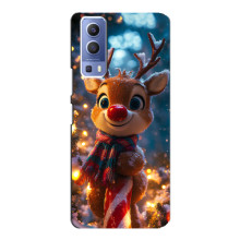 Яскравий чохол для Vivo Y72 з Зимові Оленята – Олень з шарфом