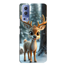 Яскравий чохол для Vivo Y72 з Зимові Оленята – Оленятко в лісі