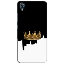 Чехол (Корона на чёрном фоне) для Виво У91С – Золотая корона