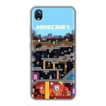 Чехол Майнкрафт на ViVO Y91C (AlphaPrint) Minecraft (фон Minecraft)