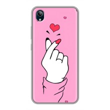 Чехол с принтом для ViVO Y91C (AlphaPrint - Знак сердечка) – Знак Love