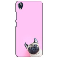 Бампер для ViVO Y91C с картинкой "Песики" – Собака на розовом