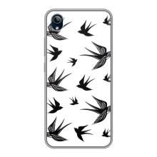 Чехол с птицами на ViVO Y91C (VPrint) (Ласточки)