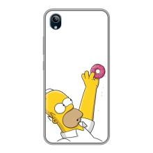 Чехол с Симпсонами для ViVO Y91C (VPrint) (Гомер с пончиком)