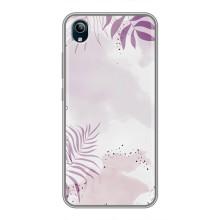 Чехол с цветочным принтом на Виво у91с (Фиолетовые листья)