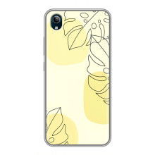 Силиконовый чехол с принтом в цветах на ViVO Y91C