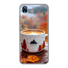 Чехол с уникальным дизайном «Осень с кофе» для ViVO Y91C – Кофе на природе