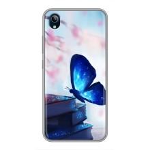 Силиконовый бампер с картинкой животных для ViVO Y91C (Бабочка синяя)