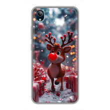 Яркий чехол для ViVO Y91C с Зимними Оленятами – Олень среди подарков
