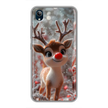 Яркий чехол для ViVO Y91C с Зимними Оленятами