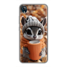 Печатный чехол «Зверята с кофе» для ViVO Y91C