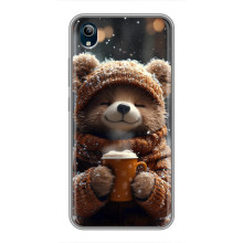 Печатный чехол «Зверята с кофе» для ViVO Y91C – Мишка с кофе
