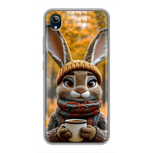 Печатный чехол «Зверята с кофе» для ViVO Y91C – Зайчик с кофе