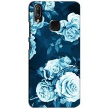 Чехлы (ART) Цветы на ViVO Y93 Lite (VPrint) (Голубые Бутоны)
