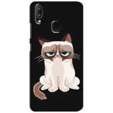 Чехол с принтом для ViVO Y93 Lite (AlphaPrint) Модные коты (Грустный кот)