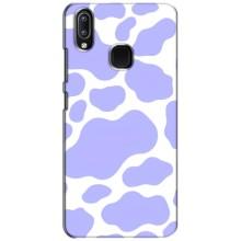 Чехол с принтом коровы на Виво у93 Лайт – Фиолетовый принт