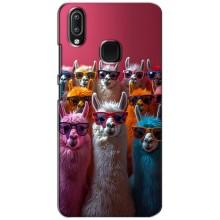 Чехол с принтом стильные животные для Виво у93 Лайт – Ламы в очках